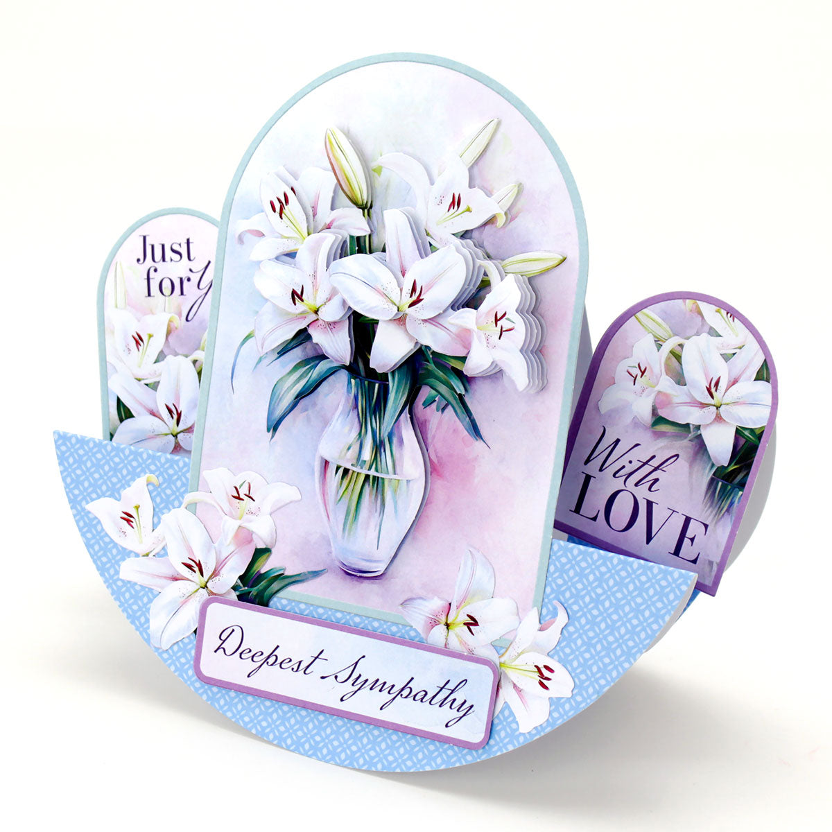 Gestanzte Decoupage-Vorlage – Vase mit Lilien (3er-Pack)