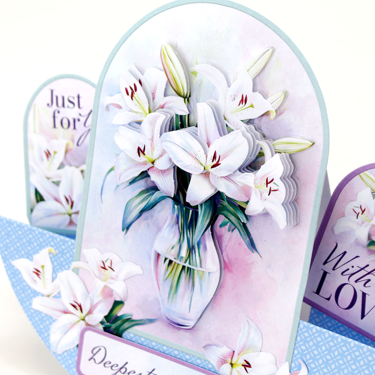 Gestanzte Decoupage-Vorlage – Vase mit Lilien (3er-Pack)