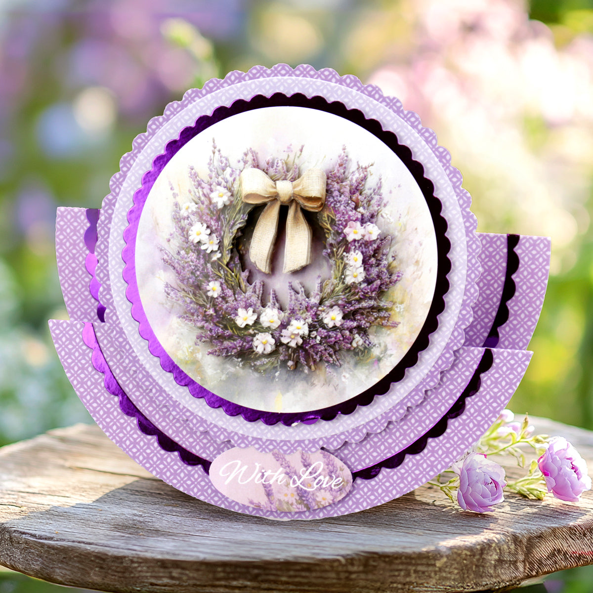 Die Cut Decoupage – Lavender Wreath (pack of 3)