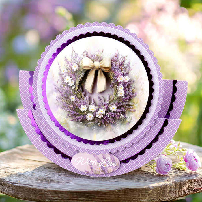 lavender flower wreath Katy Sue Designs - 3D Die Cut Decoupage Layers