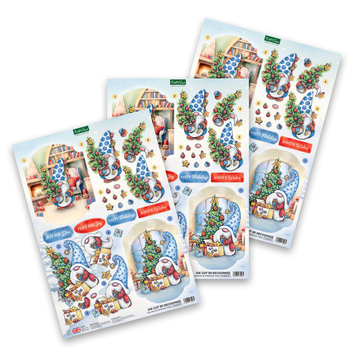 Die Cut Decoupage – Christmas Gnomes (pack of 12)