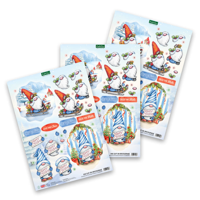 Die Cut Decoupage – Christmas Gnomes (pack of 12)