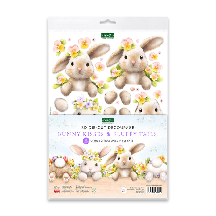 Die Cut Decoupage – Bunny Kisses & Fluffy Tails (pack of 8)