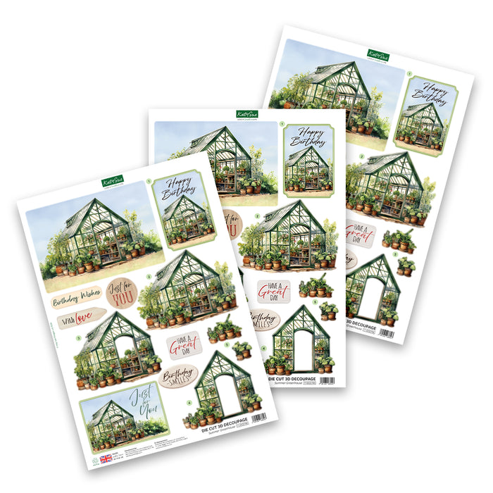 Die Cut Decoupage – Summer Greenhouse (pack of 3)
