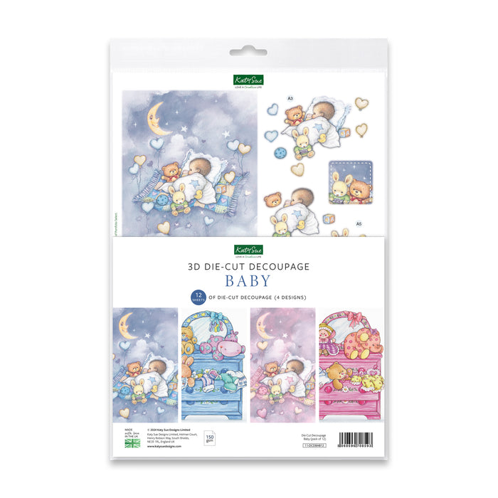 Gestanztes Decoupage – Baby (12er-Pack)