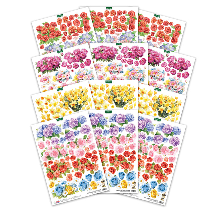 Die Cut Decoupage - Bumper Bouquets (pack of 12)
