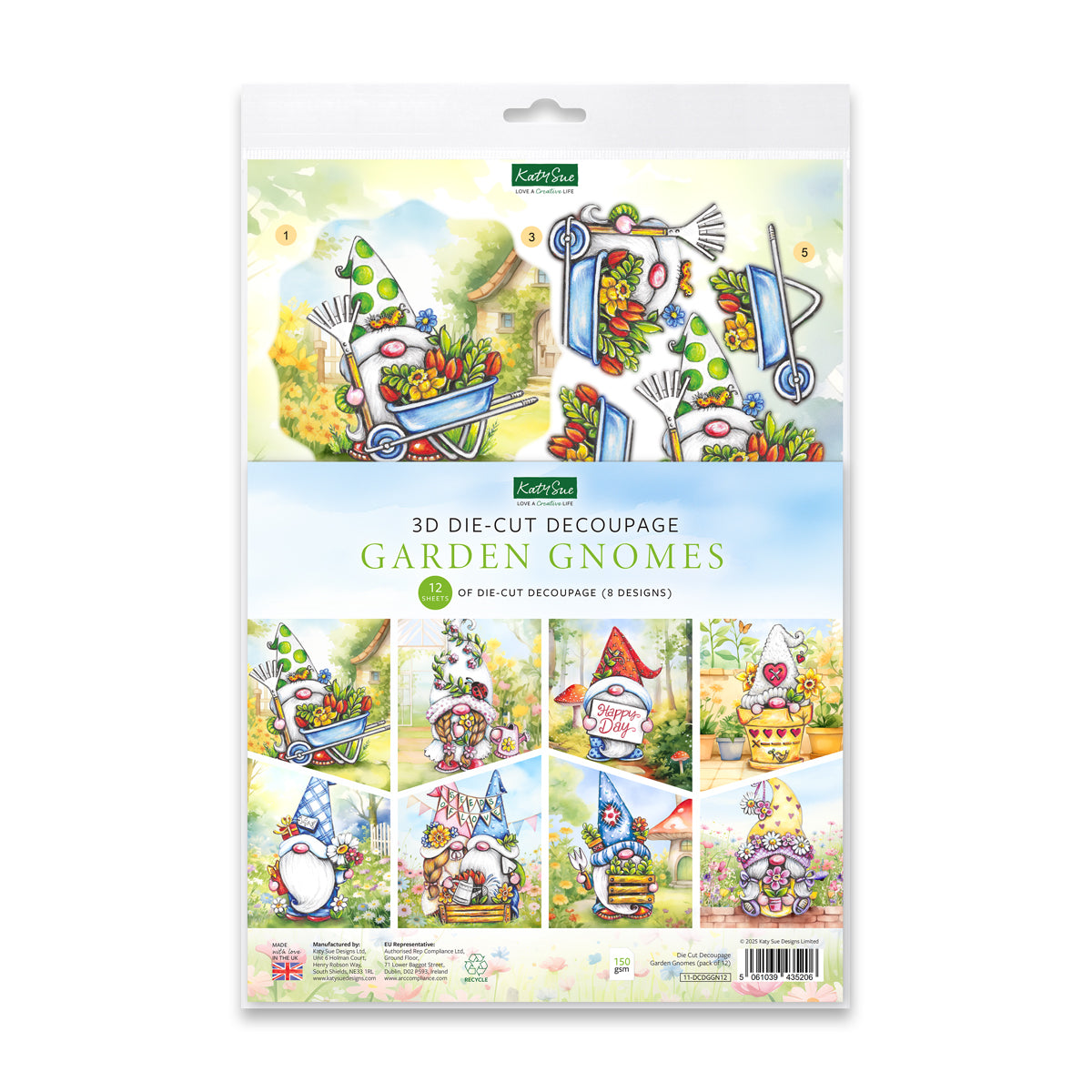 Die Cut Decoupage – Garden Gnomes (pack of 12)