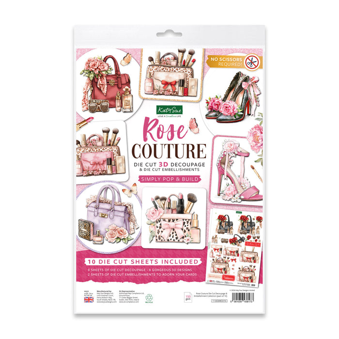 Rose Couture Die Cut Decoupage & Embellishment Collection (pack of 10)