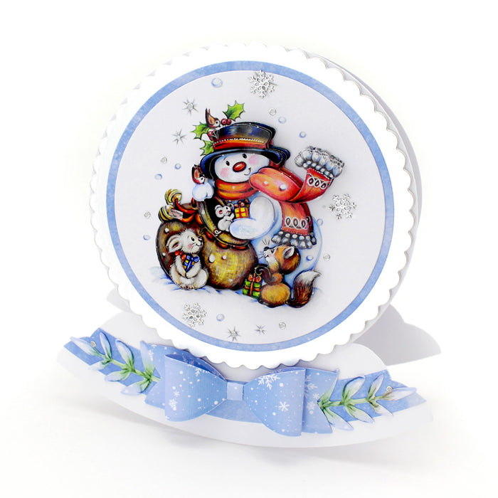 Gestanzte Decoupage – Schneemänner und Waldfreunde (3er-Pack)