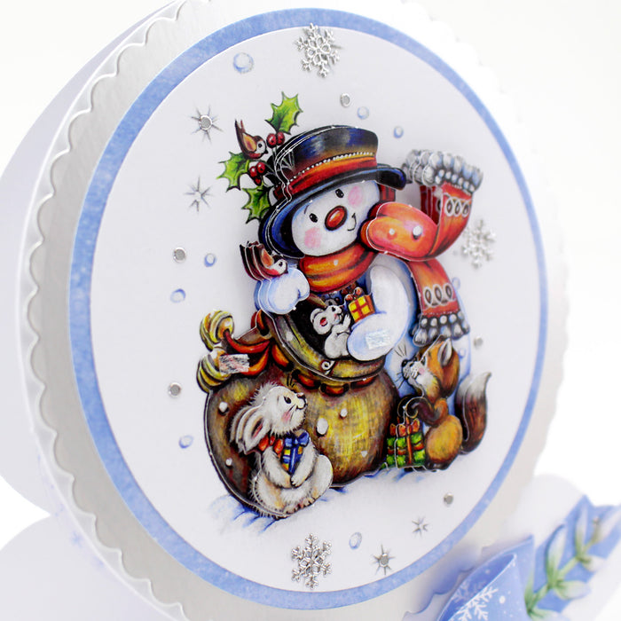 Gestanzte Decoupage – Schneemänner und Waldfreunde (3er-Pack)