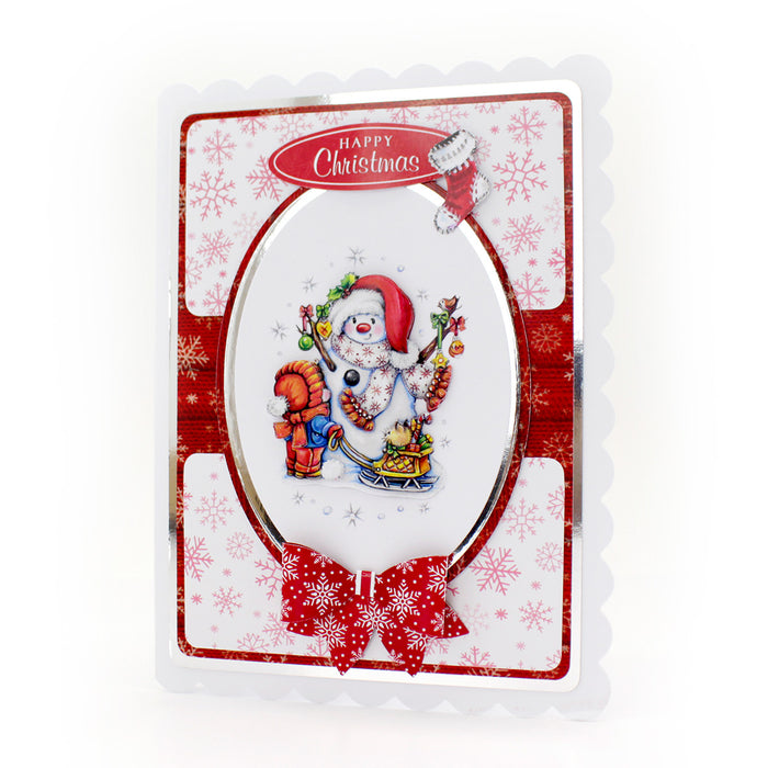 Gestanzte Decoupage – Schneemänner und Schlitten (3er-Pack)