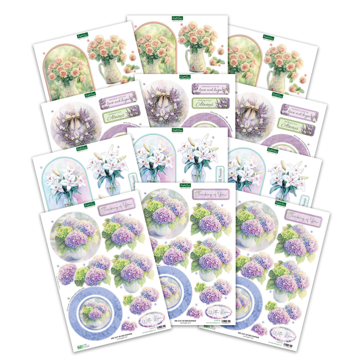 Die Cut Decoupage – Thinking of You (pack of 12)