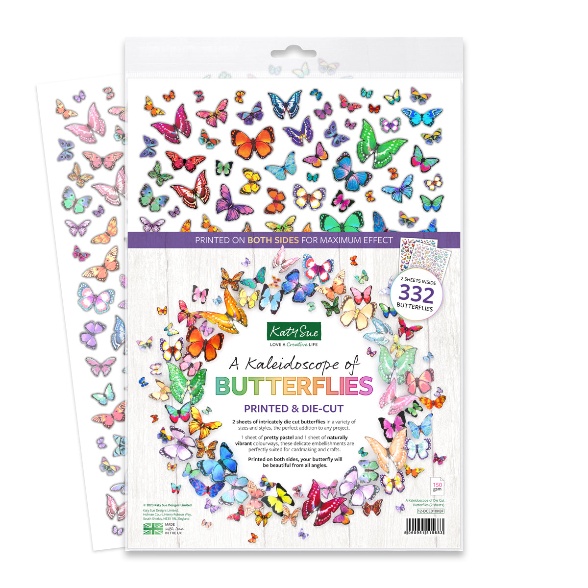 A Kaleidoscope of Die Cut Butterflies, 2 sheets