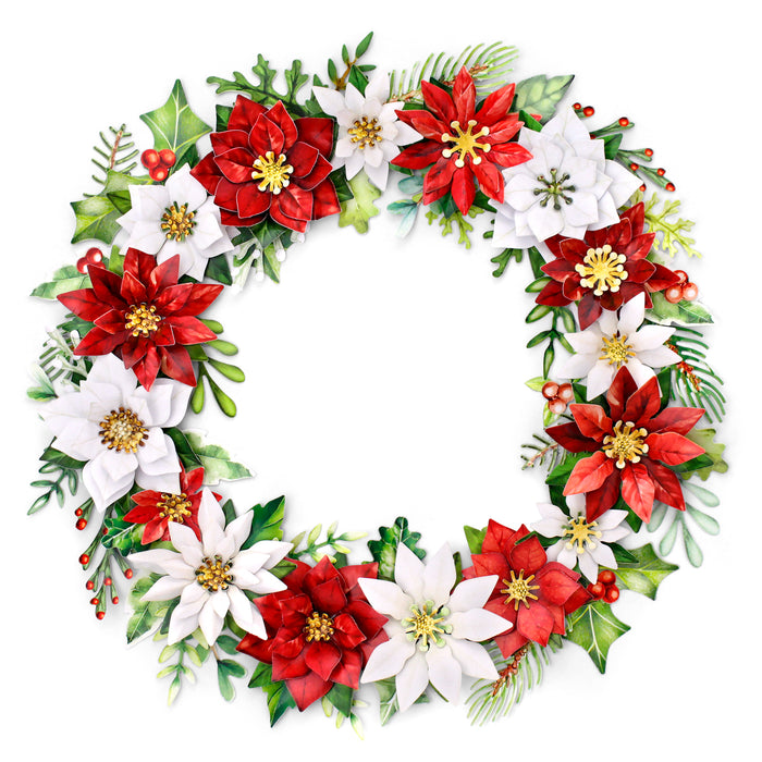 Traditional Christmas Die Cut Flowers & Leaves, 12 sheets