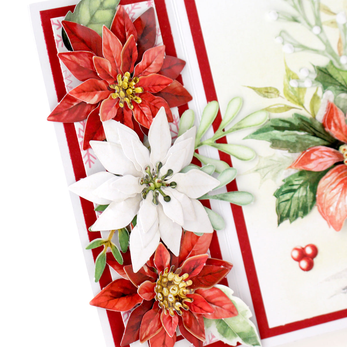 Traditional Christmas Die Cut Flowers & Leaves, 12 sheets