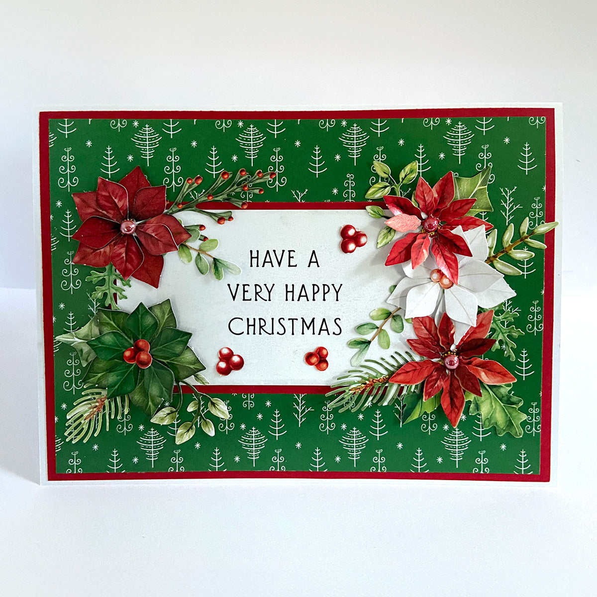 Traditional Christmas Die Cut Flowers & Leaves, 12 sheets