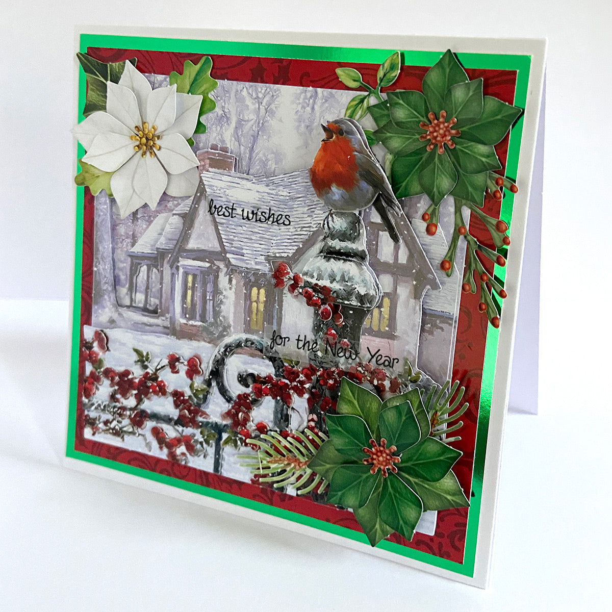 Traditional Christmas Die Cut Flowers & Leaves, 12 sheets