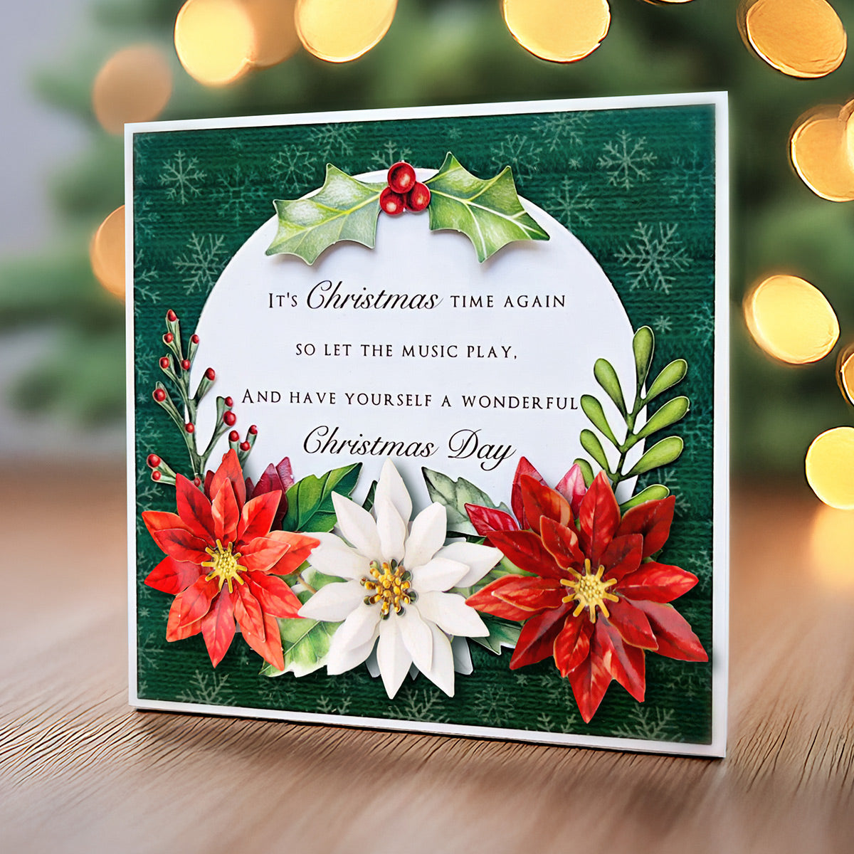 Traditional Christmas Die Cut Flowers & Leaves, 12 sheets