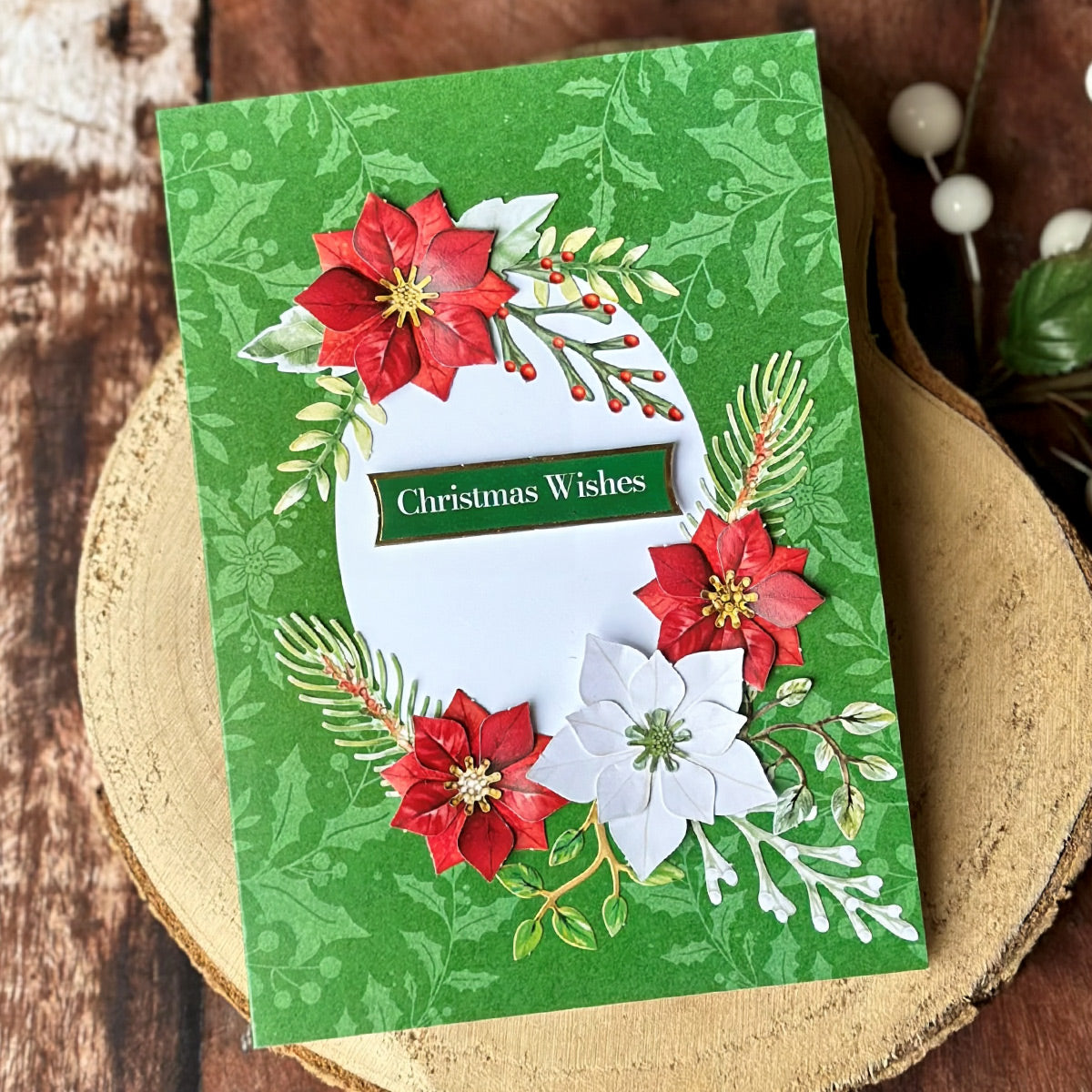 Traditional Christmas Die Cut Flowers & Leaves, 12 sheets