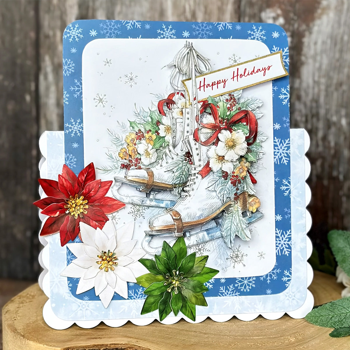 Traditional Christmas Die Cut Flowers & Leaves, 12 sheets