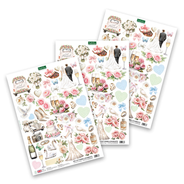 Forever & Always Die Cut Wedding Embellishments, 3 sheets
