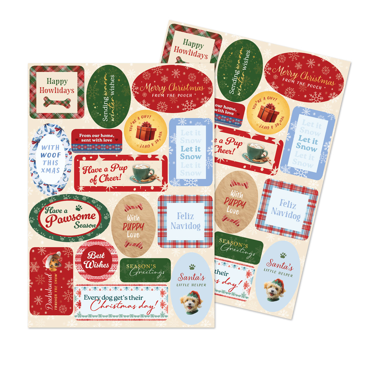 Santa Paws Die Cut Sentiments, 2 sheets