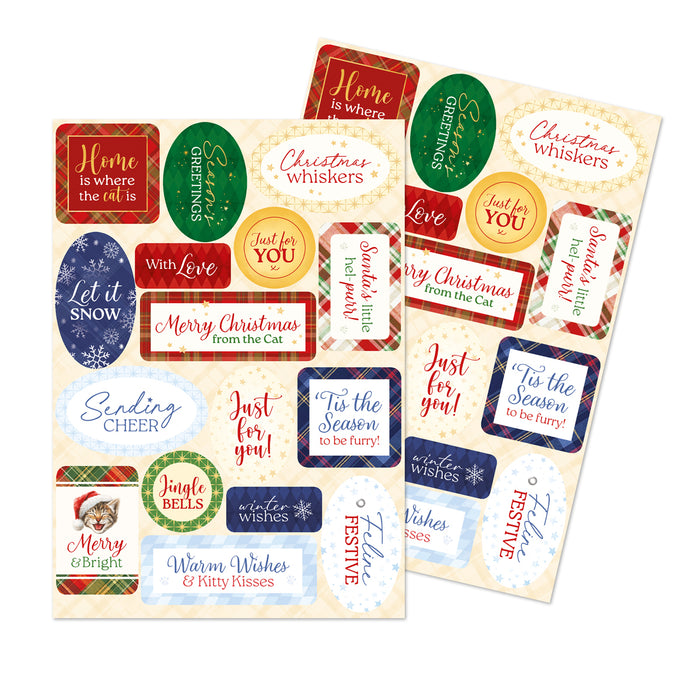Christmas Cats Die Cut Sentiments, 2 sheets