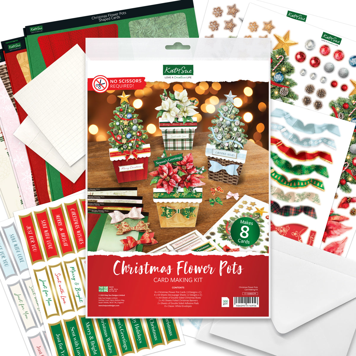 Christmas Flower Pots Card Making Kit