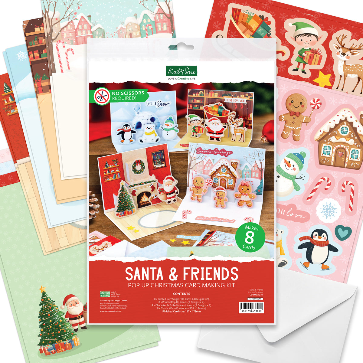 Santa & Friends Pop Up Christmas Card Making Kit