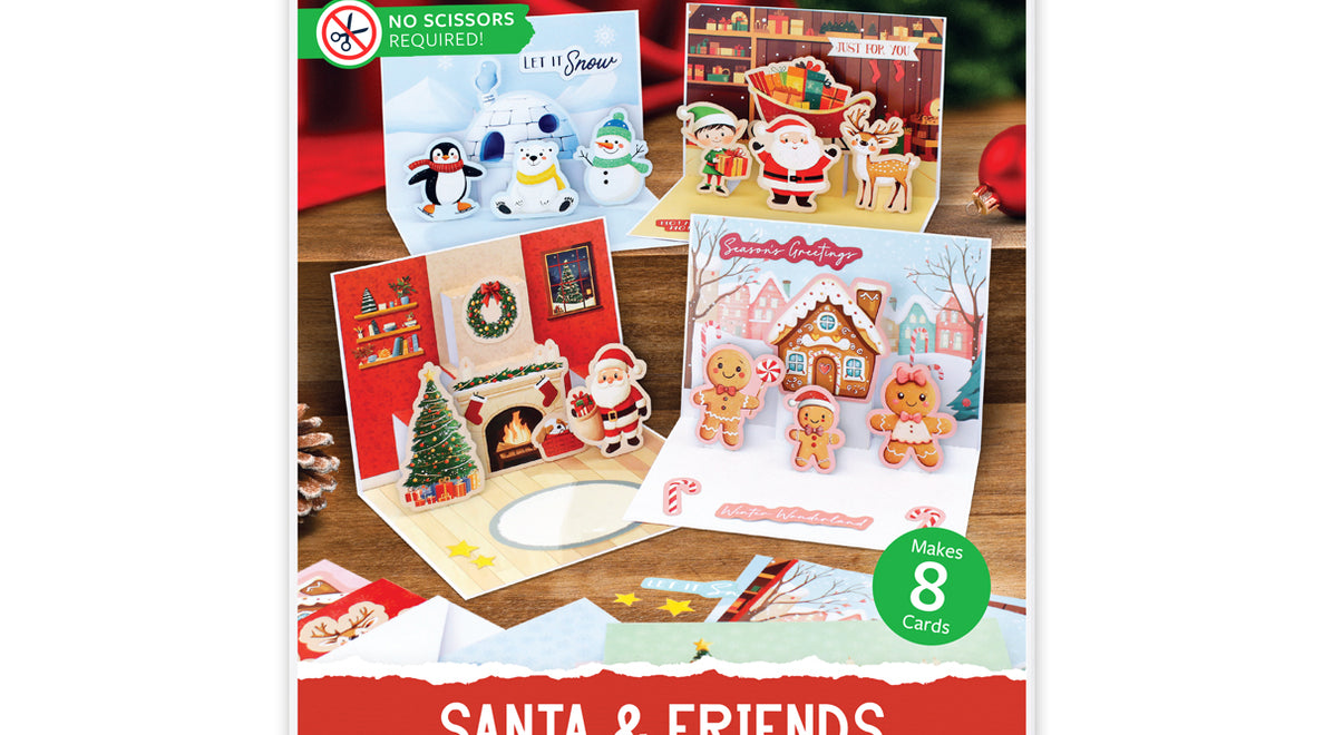 Santa & Friends Pop Up Christmas Card Making Kit Katy Sue Designs