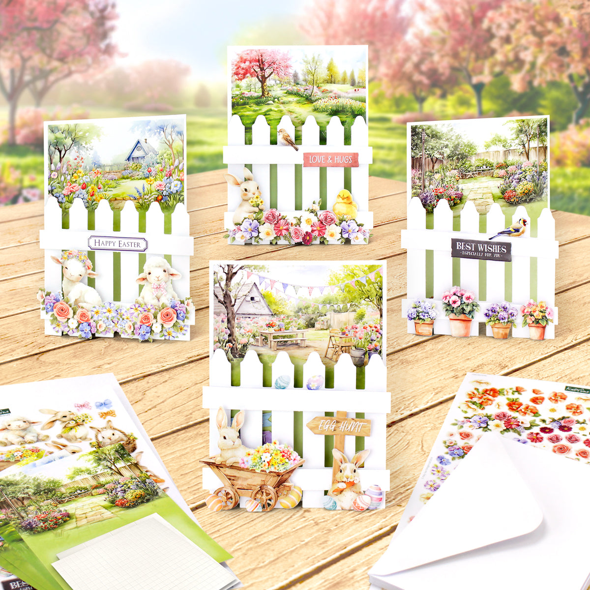 Spring Fence Crafts Spring Garden Picket Fence Card Making Kit | Katy Sue Designs