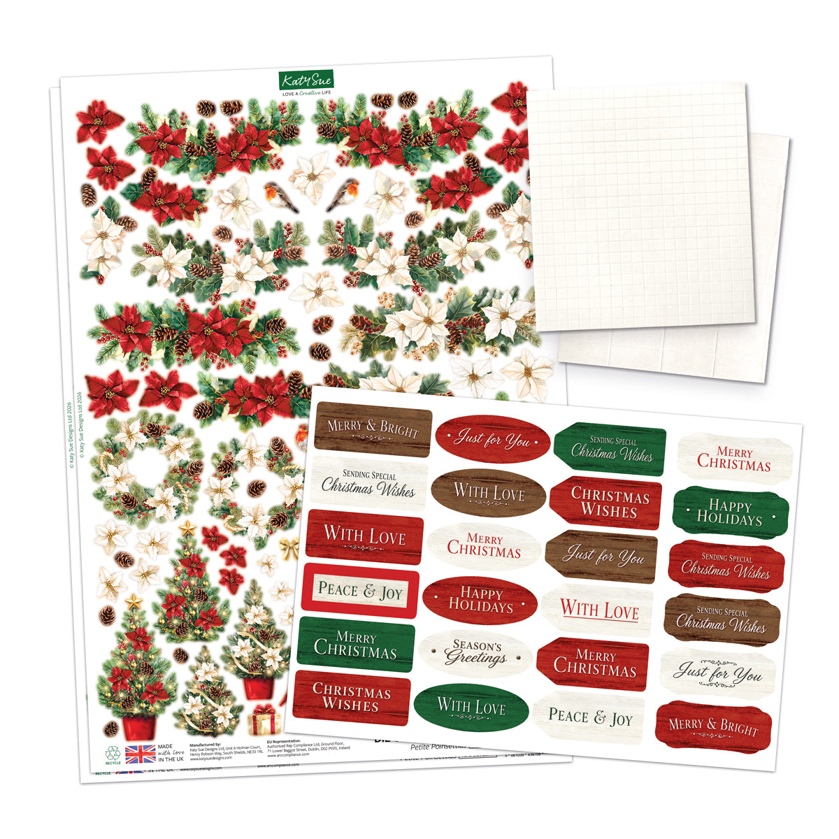 Poinsettia Garden Picket Fence Card Making Kit