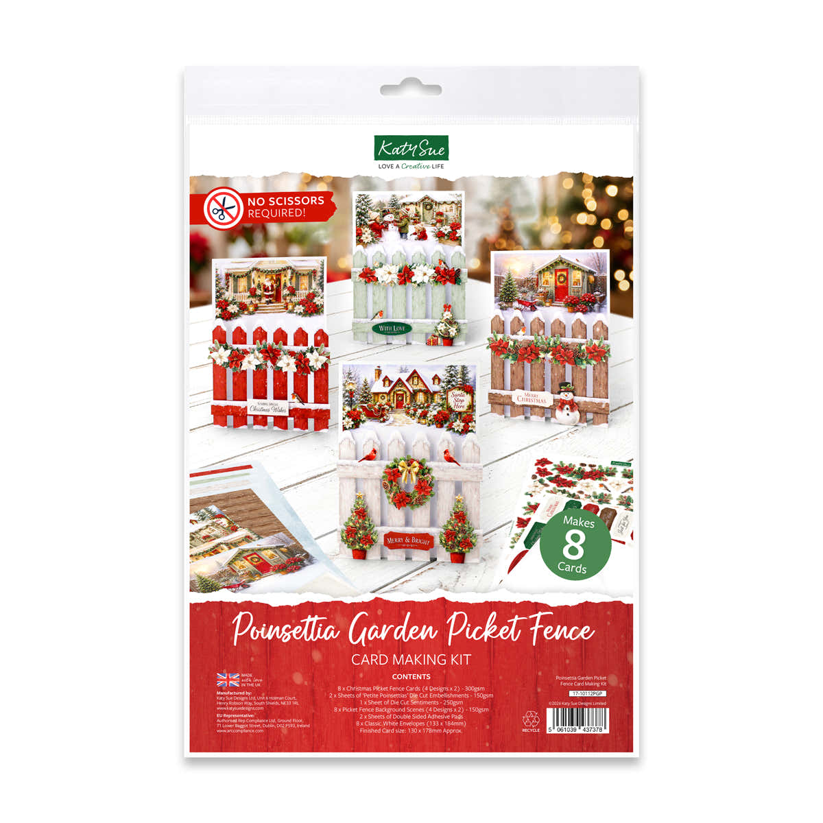 Poinsettia Garden Picket Fence Card Making Kit