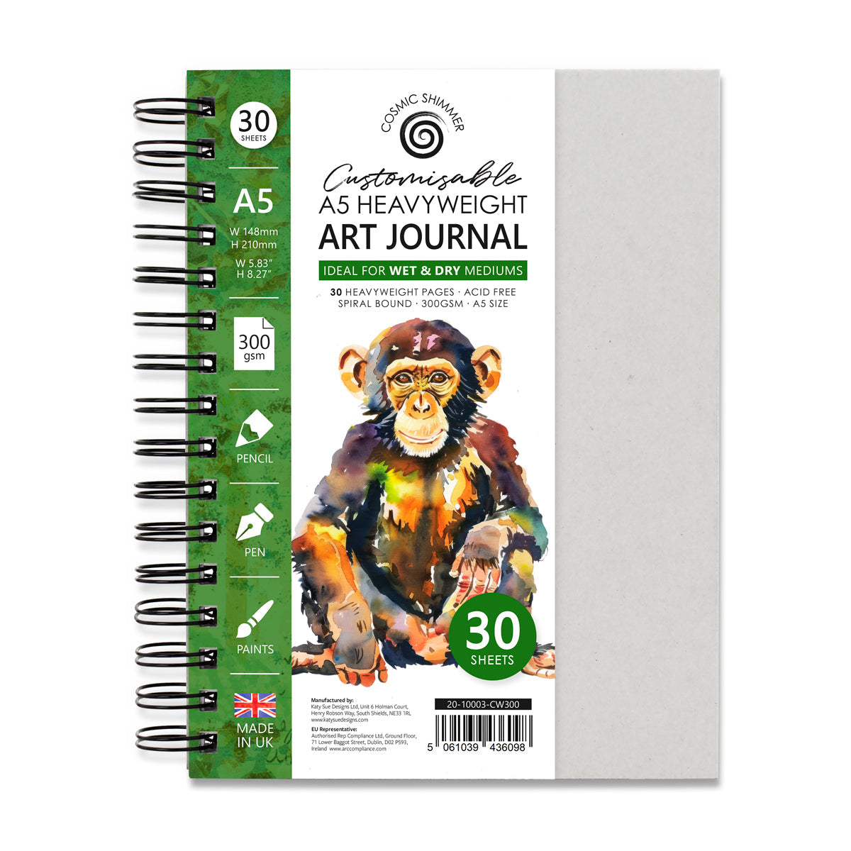 Cosmic Shimmer Customisable Heavyweight Art Journal, A5 300gsm