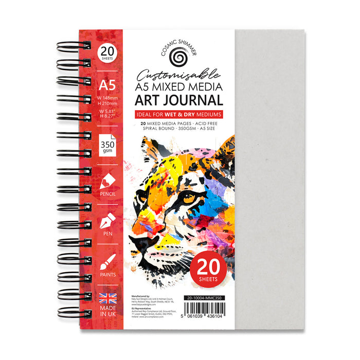 Cosmic Shimmer Customisable Mixed Media Art Journal, A5 350gsm