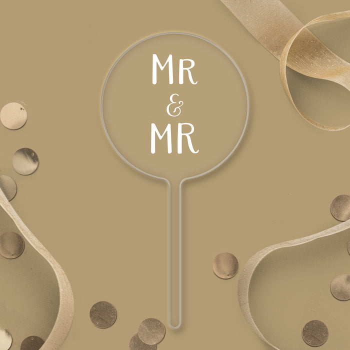 Mr & Mr Clear Acrylic Paddle Topper - White Wording
