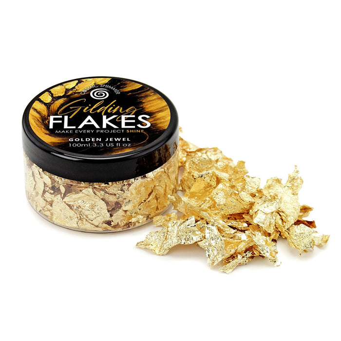 Cosmic Shimmer Gilding Flakes Golden Jewel 100ml pot for craft projects