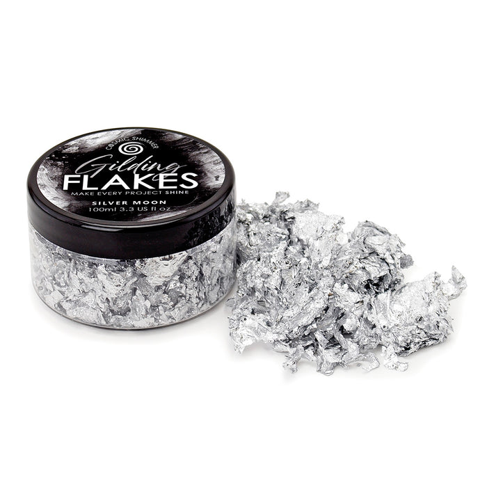Cosmic Shimmer Gilding Flakes Silver Moon 100ml