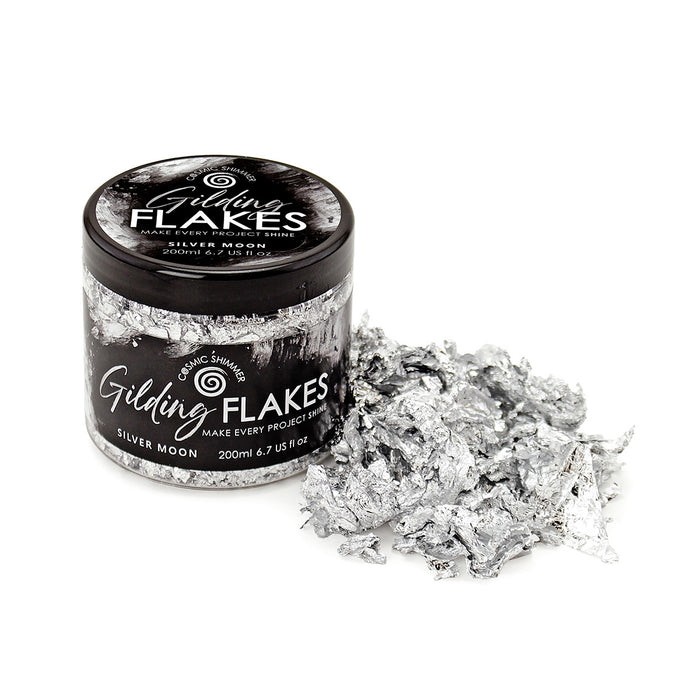 Cosmic Shimmer Gilding Flakes Silver Moon 200ml