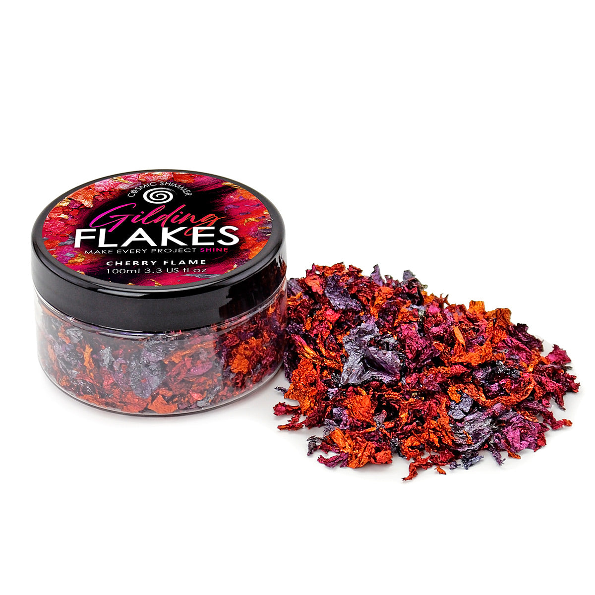 Cosmic Shimmer Gilding Flakes Cherry Flame 100ml