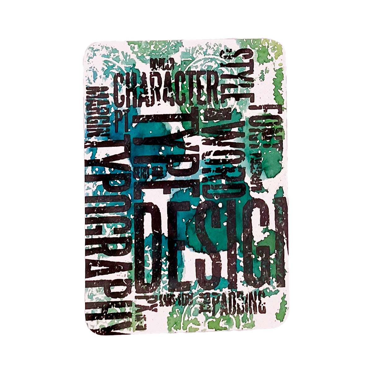 Typology Pre Cut Rubber Stamp by Andy Skinner