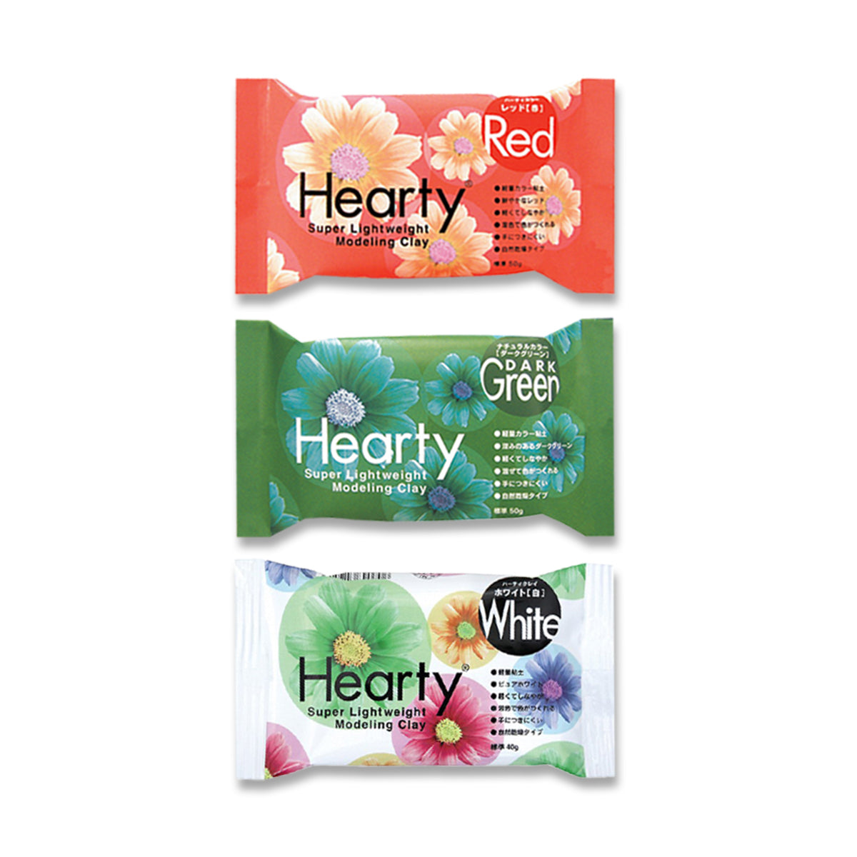 Hearty Air Drying Clay Christmas Selection: Red, Green, White