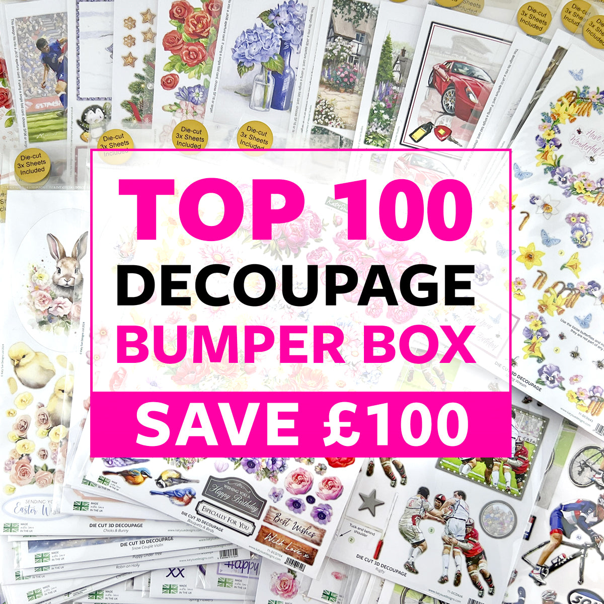 Top 100 Die Cut Decoupage Bumper Box