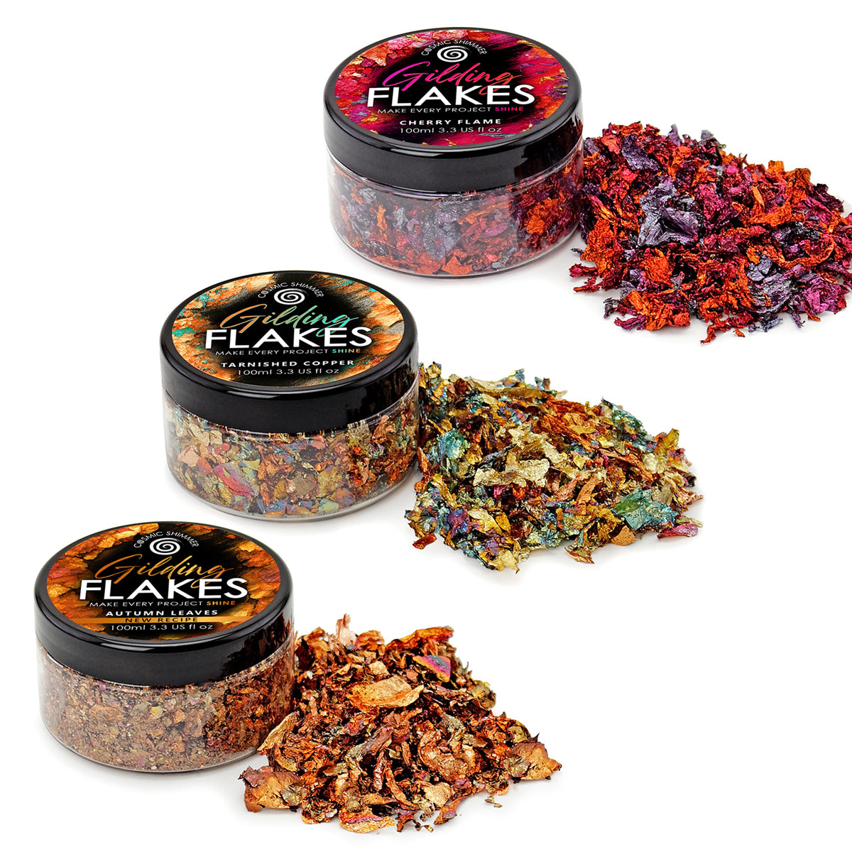 Cosmic Shimmer Gilding Flakes Metallic Blends 100ml, pack of 3