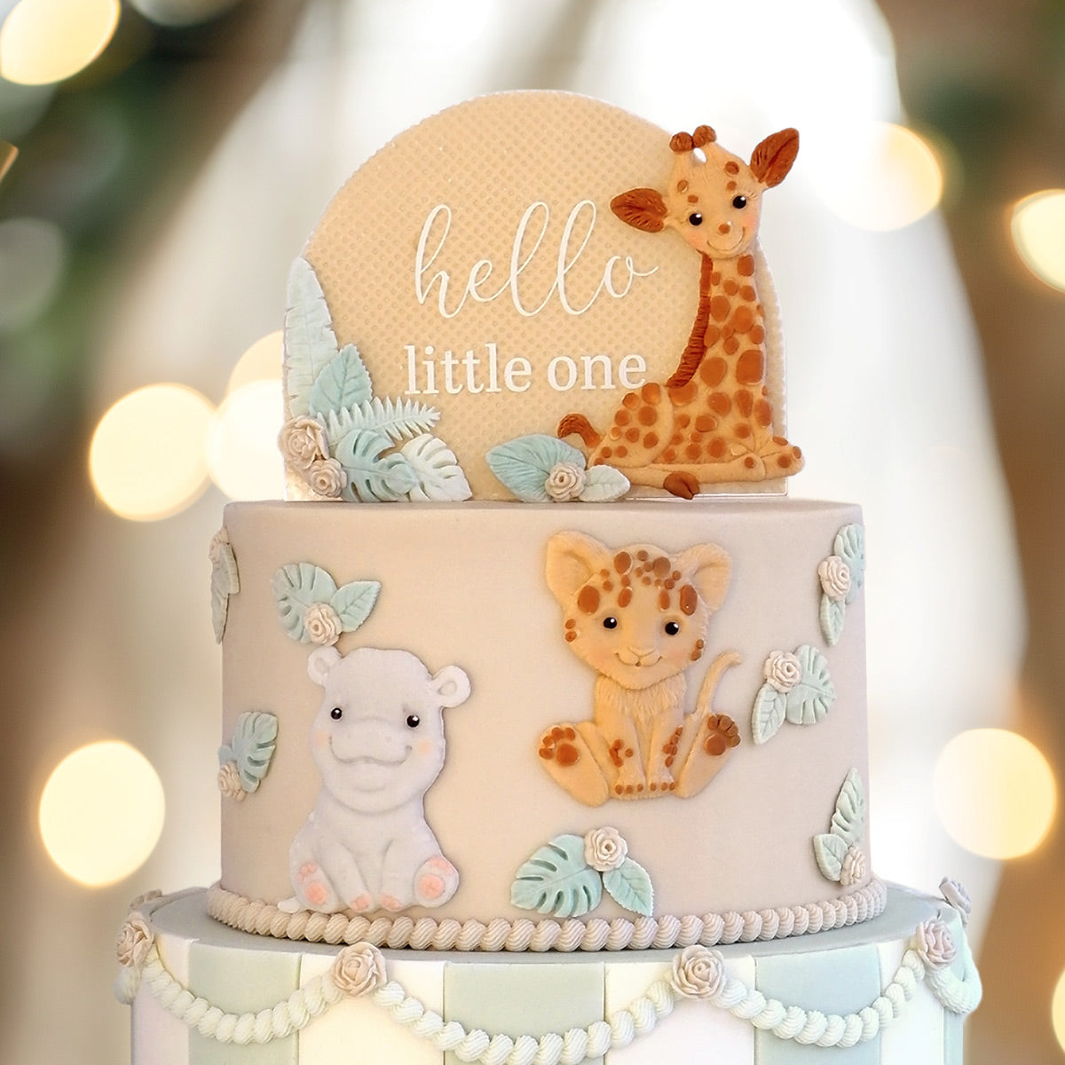 Hello Little One Clear Acrylic Arch Topper - White Wording
