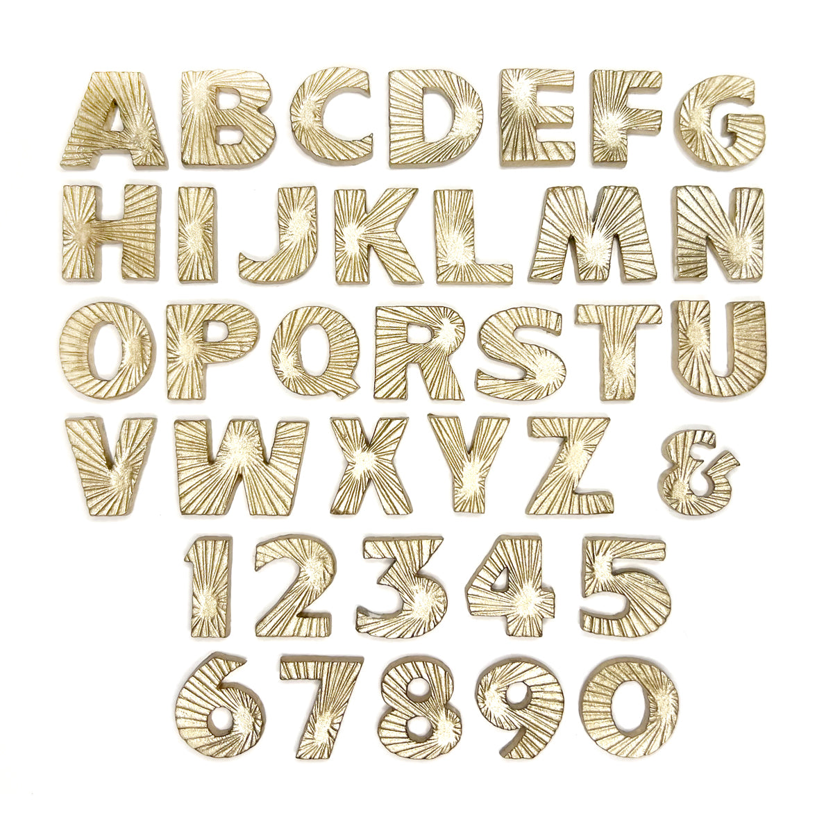 Starburst Font Alphabet and Numbers Silicone Mould Set of 2