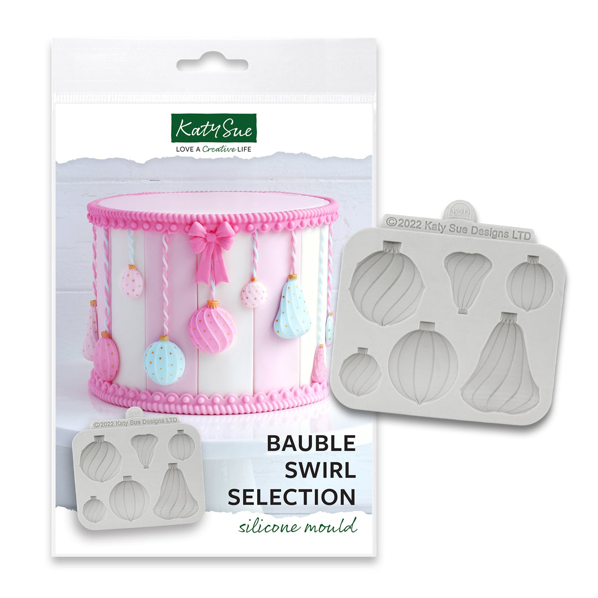 Bauble Swirl Selection Silicone Mould