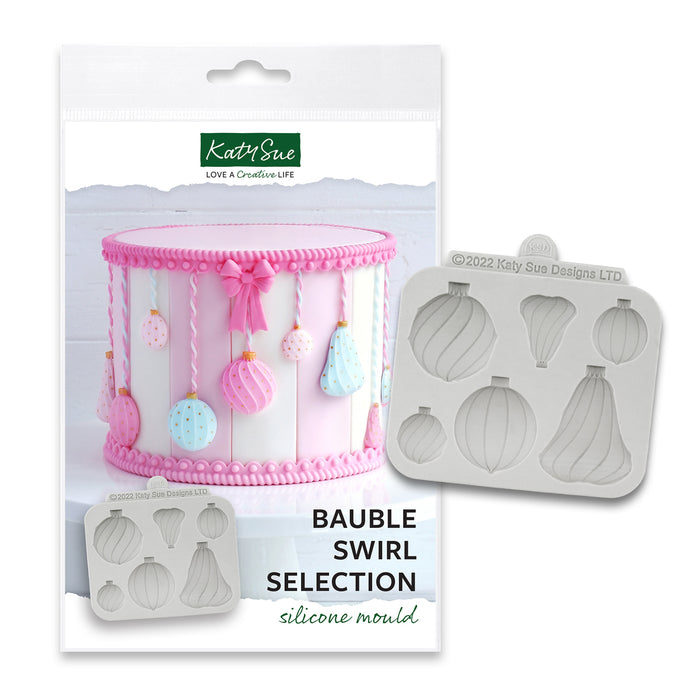 Bauble Swirl Selection Silicone Mould
