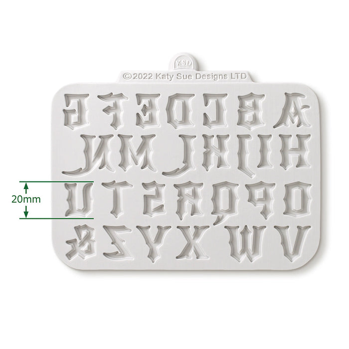 Cosmic Shimmer Gothic Font Uppercase Alphabet Silicone Mould