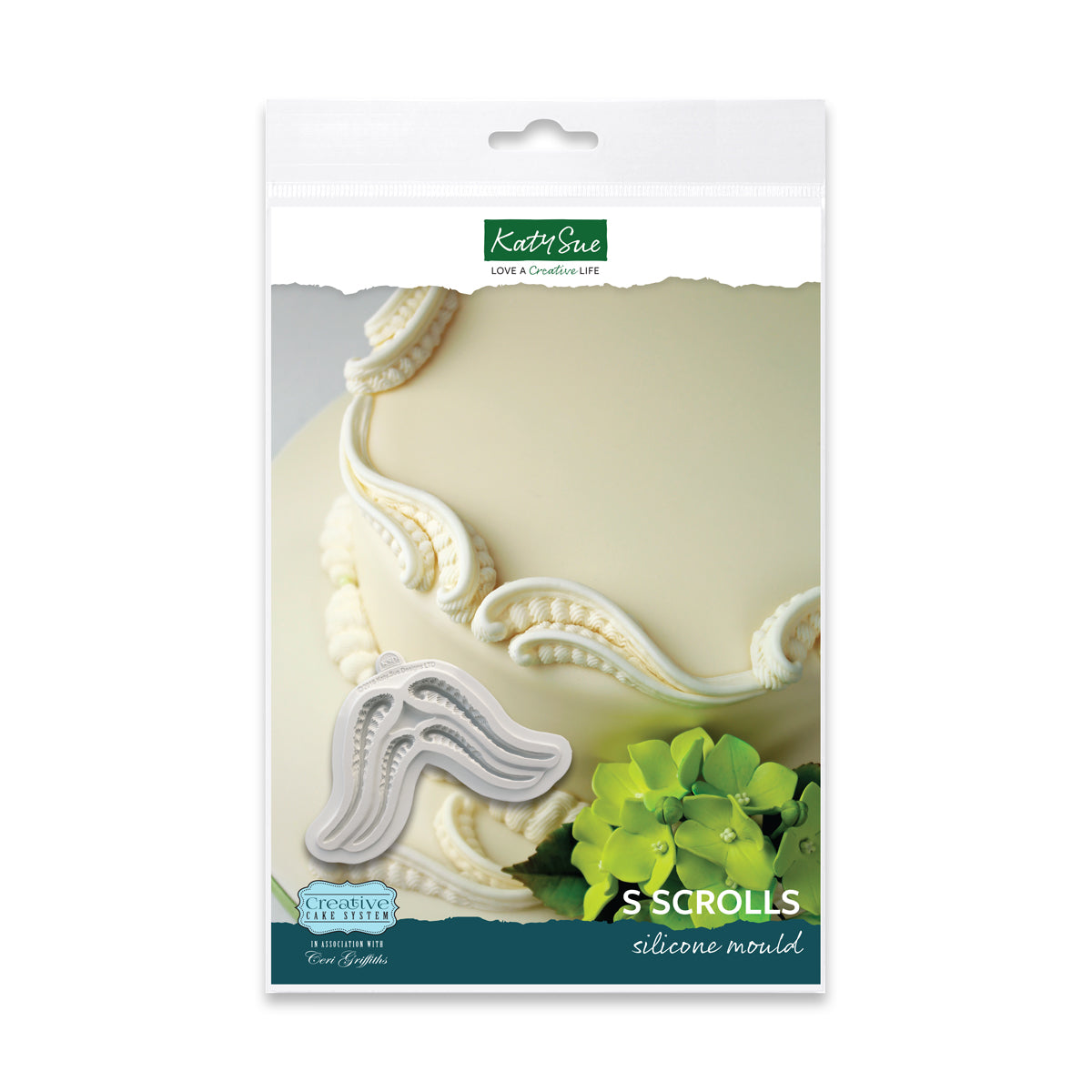 Scroll Cake S Scrolls Silicone Mould for cake decorating — Katy Sue Designs